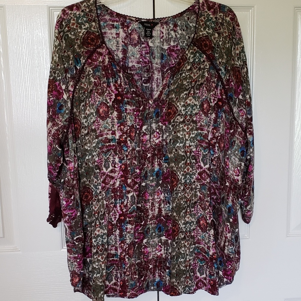 Intro.(heart) Peasant BOHO Blouse 3X